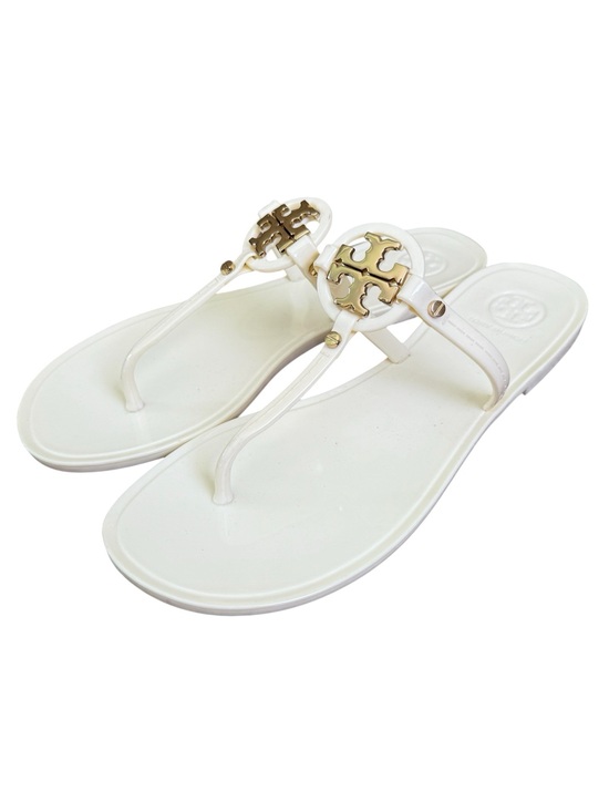 Tory Burch Shoes - Tory Burch Mini Miller Women’s Jelly Flip Flip Sandals Ivory / Gold Size 7M EUC